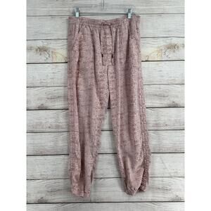 Anthropologie Orana Snake Print Joggers Womens Medium Pink Gray Drawstring